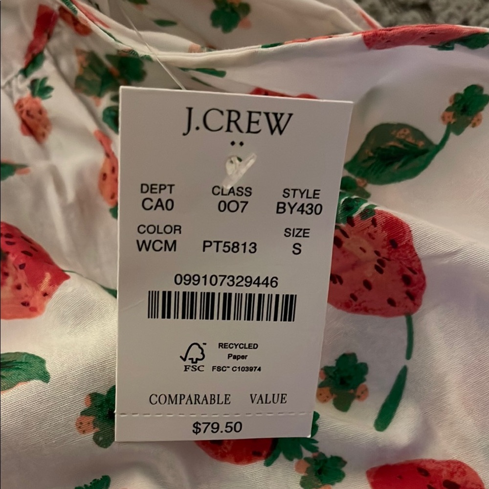 Strawberry Print Halter Top J.crew NWT - Picture 3 of 4